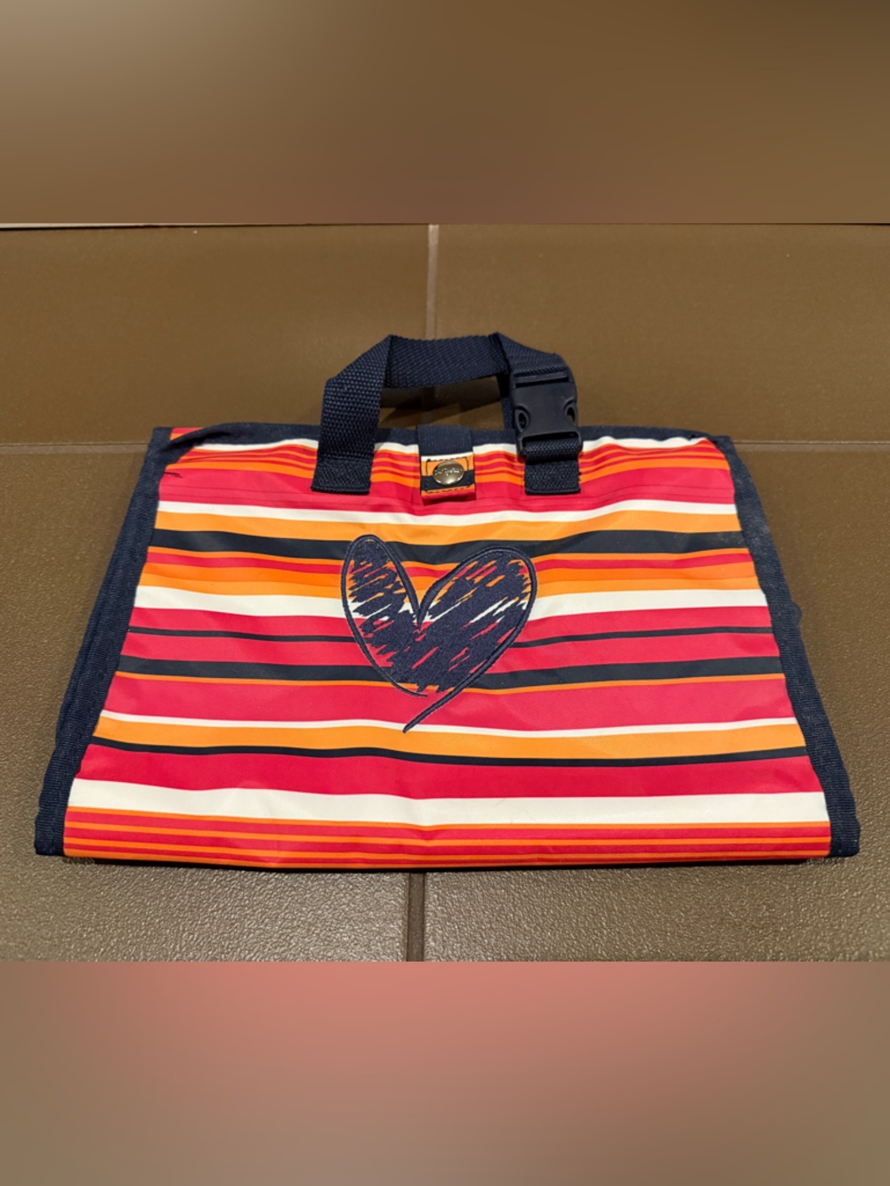 Thirty One Striped Heart Travel Case